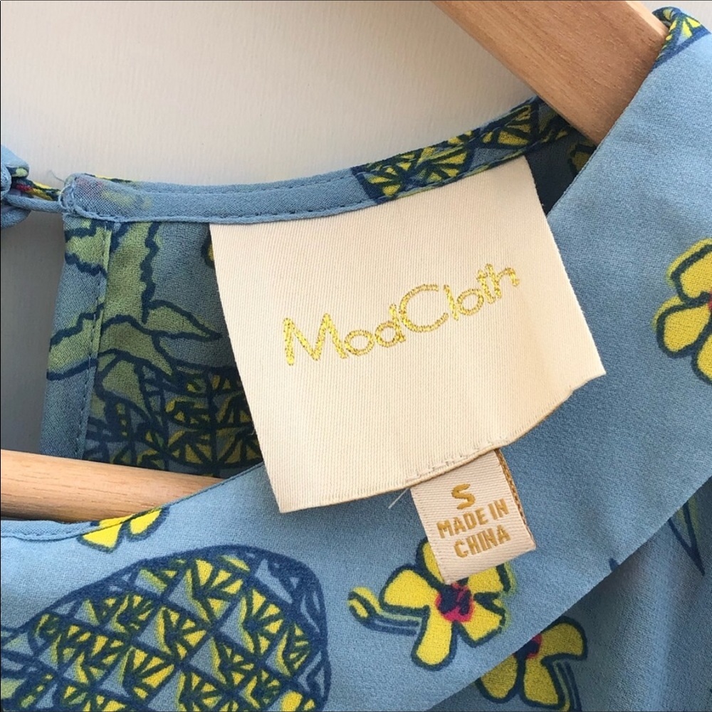 Pineapples Expansive Interests Dress Pleated S - Picture 6 of 8